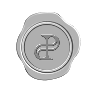 Wax logo of Polina Peneva brand 