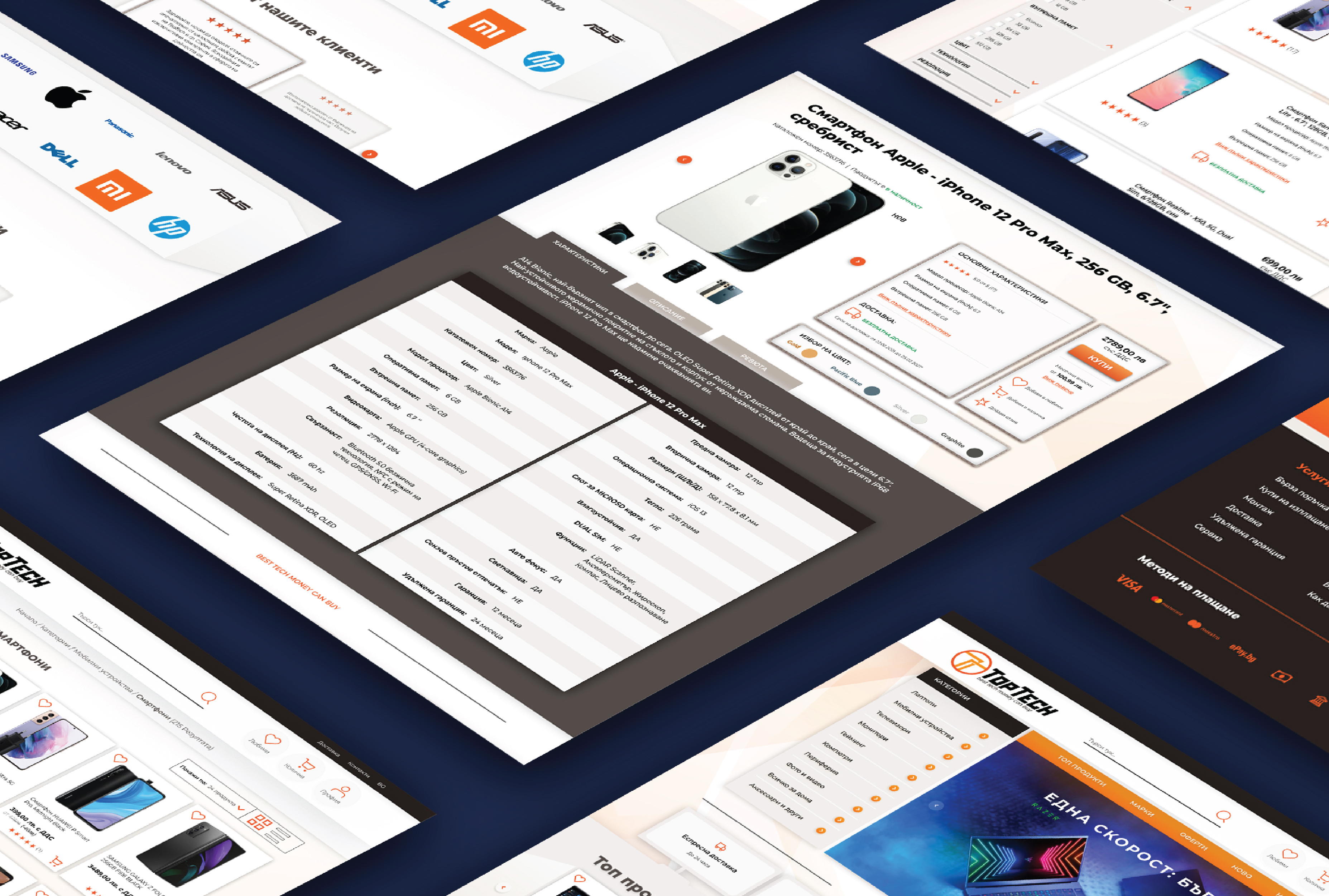 TopTech project image showing desktop web design mockups